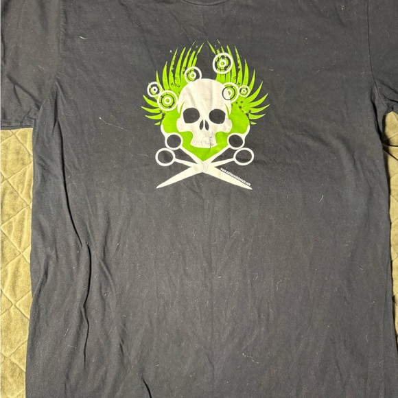 Graphic Black T-Shirt with Green Accents - Picture 3 of 7